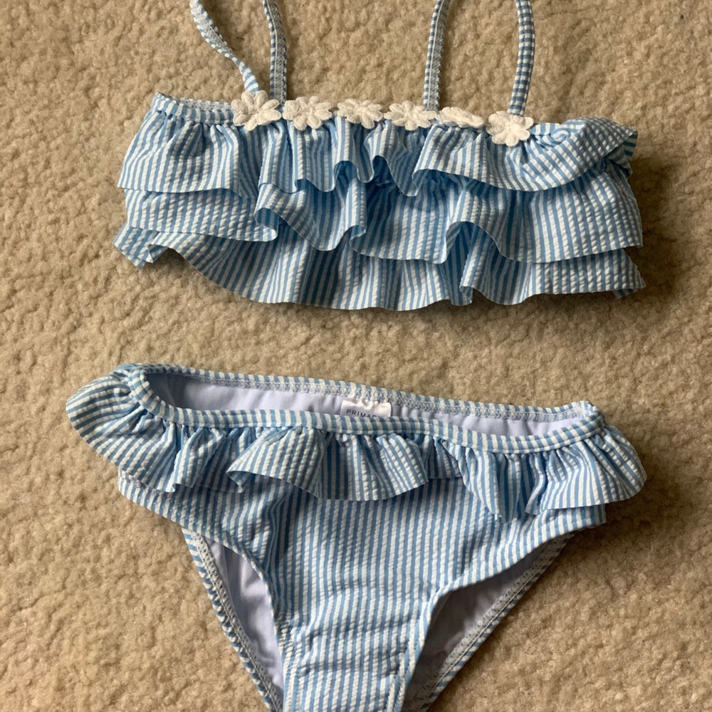 Seersucker two piece swimsuit